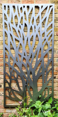 Image of Tree Design Steel Rustic Metal Screen, 1.8m tall