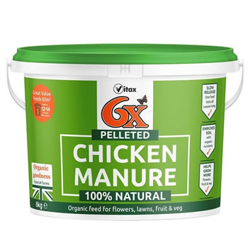 Image of Vitax 6X Pelleted Chicken Fertiliser 8kg (76XPCF8)