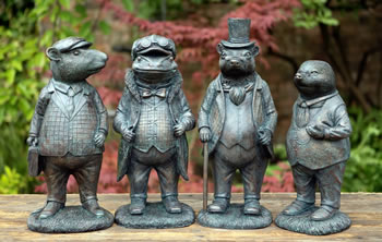 Image of Stone Resin Wind in the Willows Sculptures: Toad, Ratty, Mole, Badger