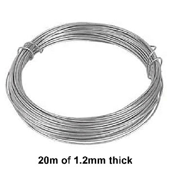 Image of 1.2mm x 20 Metres Galvanised Garden Gardening Wire Heavy Duty Tie for Roses etc