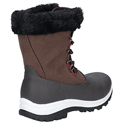 Extra image of Muck Boot Women's Arctic Apres Lace up Boots in Brown - UK 7