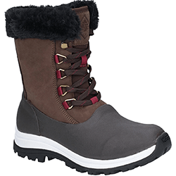 Small Image of Muck Boot Women's Arctic Apres Lace up Boots in Brown - UK 5
