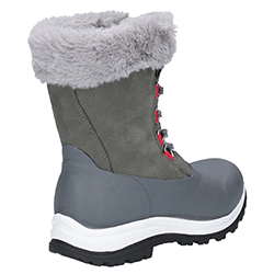 Extra image of Muck Boot Women's Arctic Apres Lace up Boots in Grey/Red - UK 9