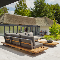 Extra image of Life Fitz Roy Teak Lounge Corner Sofa Set in Lava / Carbon