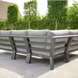 Extra image of LIFE Timber Aluminium Corner Sofa Set in Lava / Mouse Grey - No Extension