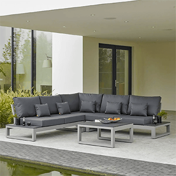 Image of LIFE Mallorca Open Corner Sofa Set in Matt Grey / Carbon