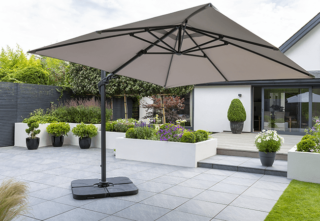 Image of Norfolk Leisure Royce Executive Standard Square 3m Cantilever Parasol - Soft Grey