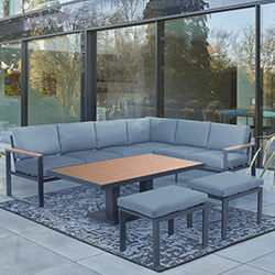 Small Image of Norfolk Leisure Beeston Large Corner Sofa Set with Adjustable Table