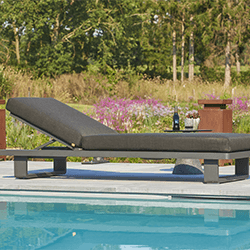 Image of Life Fitz Roy Single Sun Lounger in Lava with Soltex Graphite Cushions