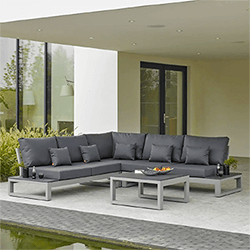 Small Image of LIFE Mallorca Open Corner Sofa Set in Matt Grey / Carbon