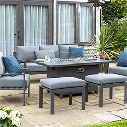 Image of EX DISPLAY/ COLLECTION ONLY Norfolk Leisure Titchwell Lounge Set with Fire Pit Table in Anthracite