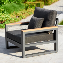 Small Image of Life Soho Arm Chair with Cushion in Lava / Carbon