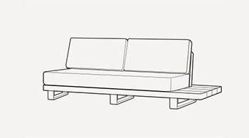 Life Fitz Roy Lounge Bench - dimensions image
