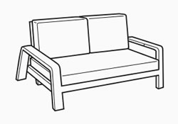 2 seater adjustable bench - dimensions image