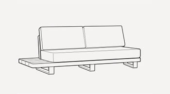 Life Fitz Roy Lounge Bench - dimensions image