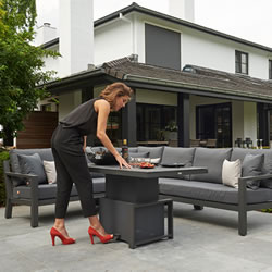 Extra image of LIFE Timber Aluminium Corner Sofa Set in Lava / Carbon