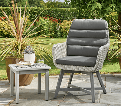 Image of Norfolk Leisure Chedworth Chair and Side Table in Grey