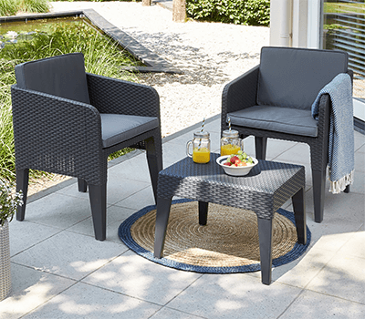 Image of Norfolk Leisure Columbia Balcony Set in Anthracite/Grey