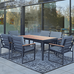 Small Image of Norfolk Leisure Beeston 6 Seat Dining Set with Polywood Table