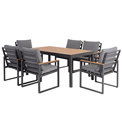 Extra image of Norfolk Leisure Beeston 6 Seat Dining Set with Polywood Table