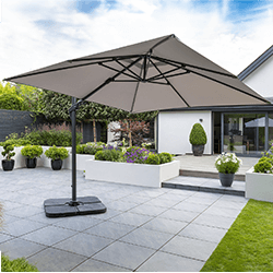 Small Image of Norfolk Leisure Royce Executive Standard Square 3m Cantilever Parasol - Soft Grey