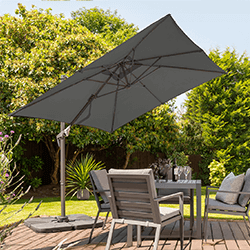 Small Image of Norfolk Leisure Royce Junior Square 2.5m Cantilever Parasol - Carbon