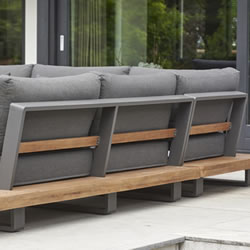 Extra image of Life Fitz Roy Teak Lounge Corner Sofa Set in Lava / Carbon