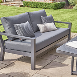 Extra image of EX-DISPLAY / COLLECTION ONLY - LIFE Timber Aluminium Lounge Sofa Set with Adjustable Table in Lava/Carbon