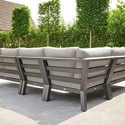 Extra image of LIFE Timber Aluminium Corner Sofa Set in Lava / Khaki