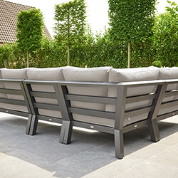 Extra image of EX DISPLAY / COLLECTION ONLY LIFE Timber Aluminium Corner Sofa and Armchair in Lava / Khaki