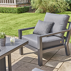 Extra image of EX-DISPLAY / COLLECTION ONLY - LIFE Timber Aluminium Lounge Sofa Set with Adjustable Table in Lava/Carbon