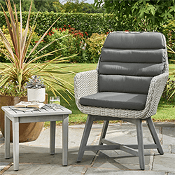 Small Image of Norfolk Leisure Chedworth Chair and Side Table in Grey