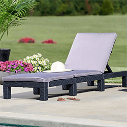 Small Image of Norfolk Leisure Daytona Sun Lounger in Anthracite/Grey