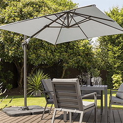 Small Image of Norfolk Leisure Royce Junior Square 2.5m Cantilever Parasol - Grey