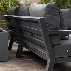 Extra image of LIFE Timber Soltex Corner Sofa Set in Lava / Graphite - No Extension