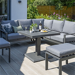 Small Image of Norfolk Leisure Titchwell Mini Corner Sofa Set with Adjustable Table in Anthracite