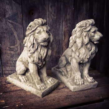 Image of Lion Pair Stone Garden Ornaments