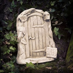 Small Image of Fairy Door Stone Ornament With Sign