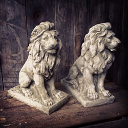 Small Image of Lion Pair Stone Garden Ornaments