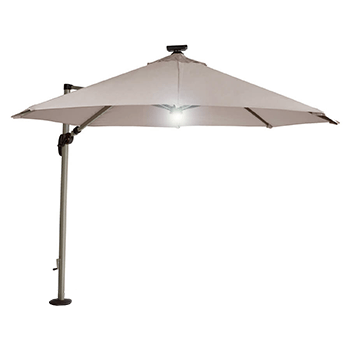 Image of Hartman Garden Cantilever Parasol 3m with LED light - Champagne/Linen