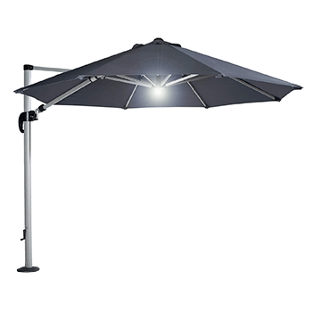 Image of Hartman Garden Cantilever Parasol 3m with LED light - Grey/Silver