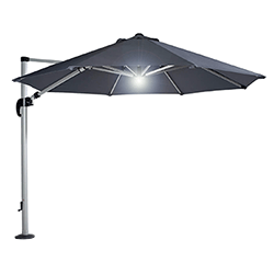 Small Image of Hartman Garden Cantilever Parasol 3m with LED light - Grey/Silver