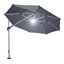 Extra image of Hartman Garden Cantilever Parasol 3m with LED light - Grey/Silver