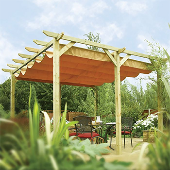 Image of Rowlinson Verona FSC Wooden Pergola with Canopy