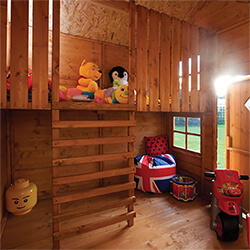 Extra image of Rowlinson Playaway Swiss Cottage Play House in a Honey-Brown Finish