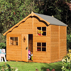 Small Image of Rowlinson Playaway Swiss Cottage Play House in a Honey-Brown Finish