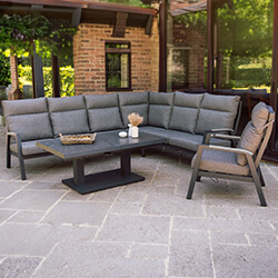Image of Atlas Aluminium Recline and Extend Corner Set with Armchair
