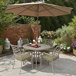 Image of Hartman Buxton 4 Seat Dining Set in Maize / Wheatgrass