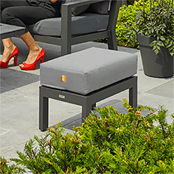 Image of LIFE Timber Aluminium Half Pouffe/Stool in Lava / Mouse Grey