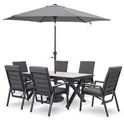 Extra image of Kettler Tudor 6 Seat Reclining Rectangular Dining Set